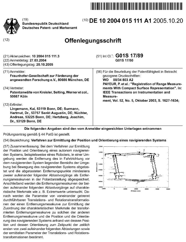 Patentoffenlegung Hayai 2005